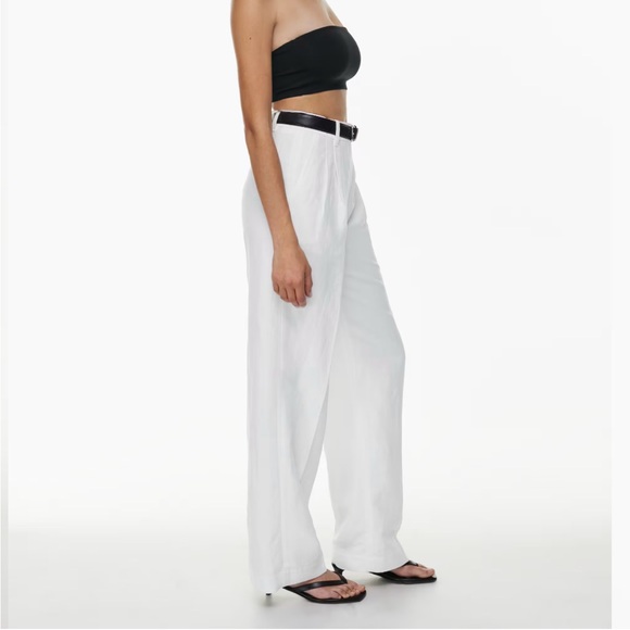 NWT Aritzia color White The Effortless Pant™ Linen - Picture 5 of 5